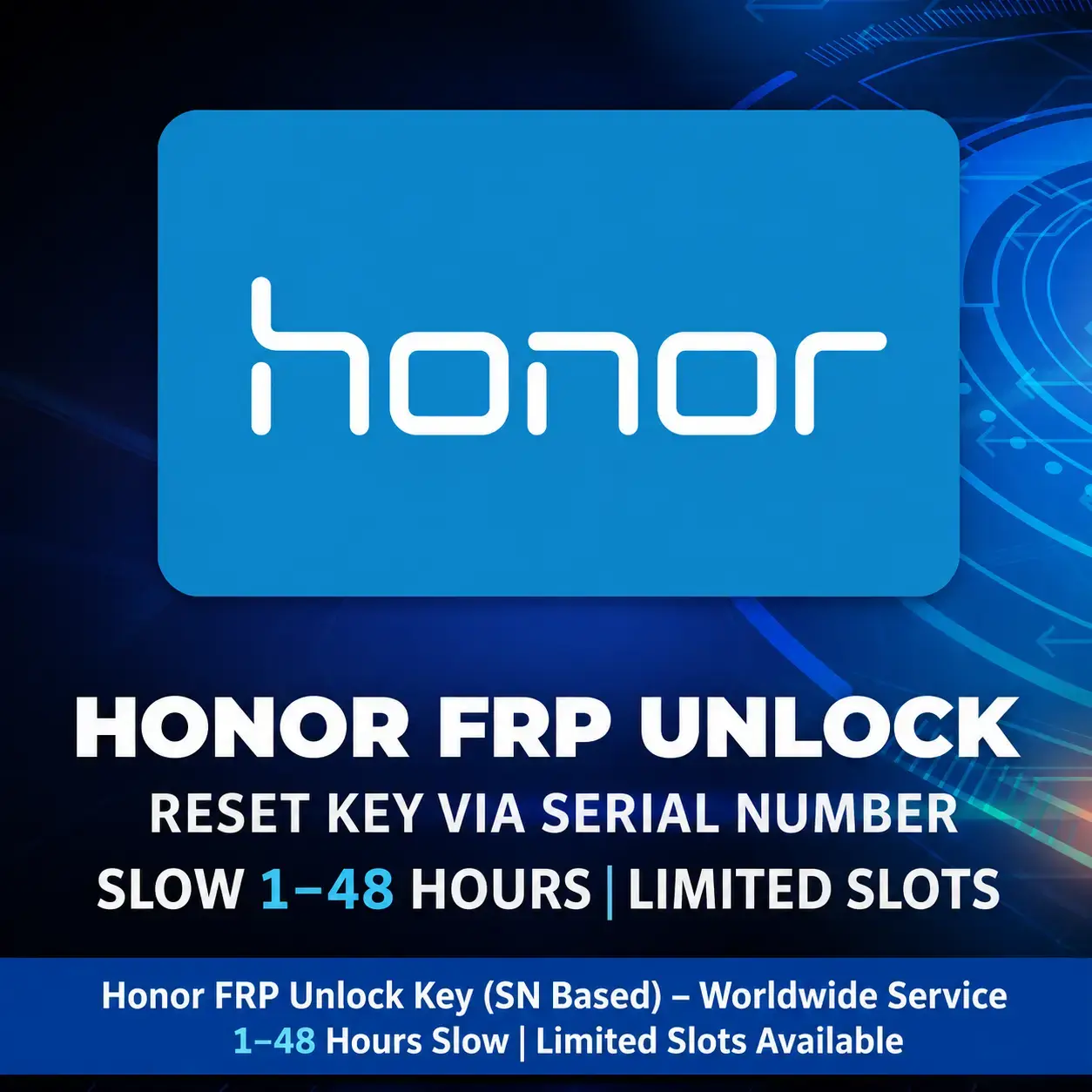 HONOR FRP UNLOCK CODE BY IMEI OR SN 100% STABLE SERVICE [FULL NIGHT]